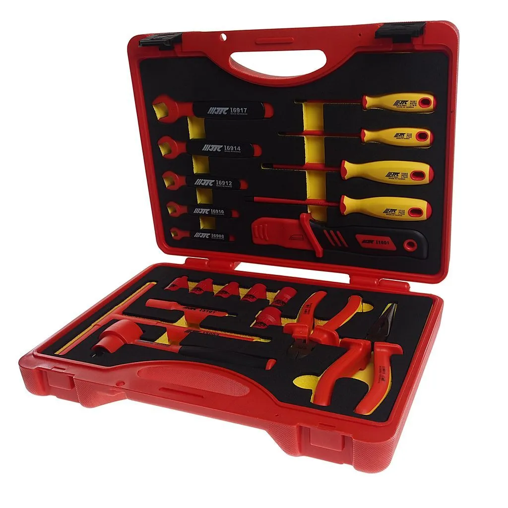 Набор инструментов 22 предмета слесарно-монтажный 3/8" 10-24мм изолированных в кейсе JTC купить