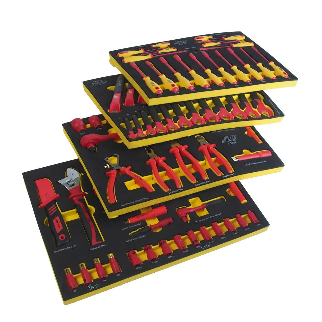 Набор инструментов 100 предметов изолированных (4 мягких ложемента) JTC купить