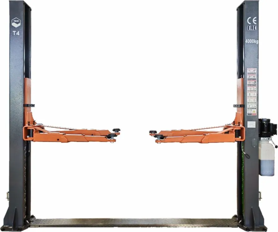 Электрогидравлический подъемник ТЕМП T4 Подъёмник электрогидравлический двухстоечный с нижней синхронизацией, 4 т, серый
