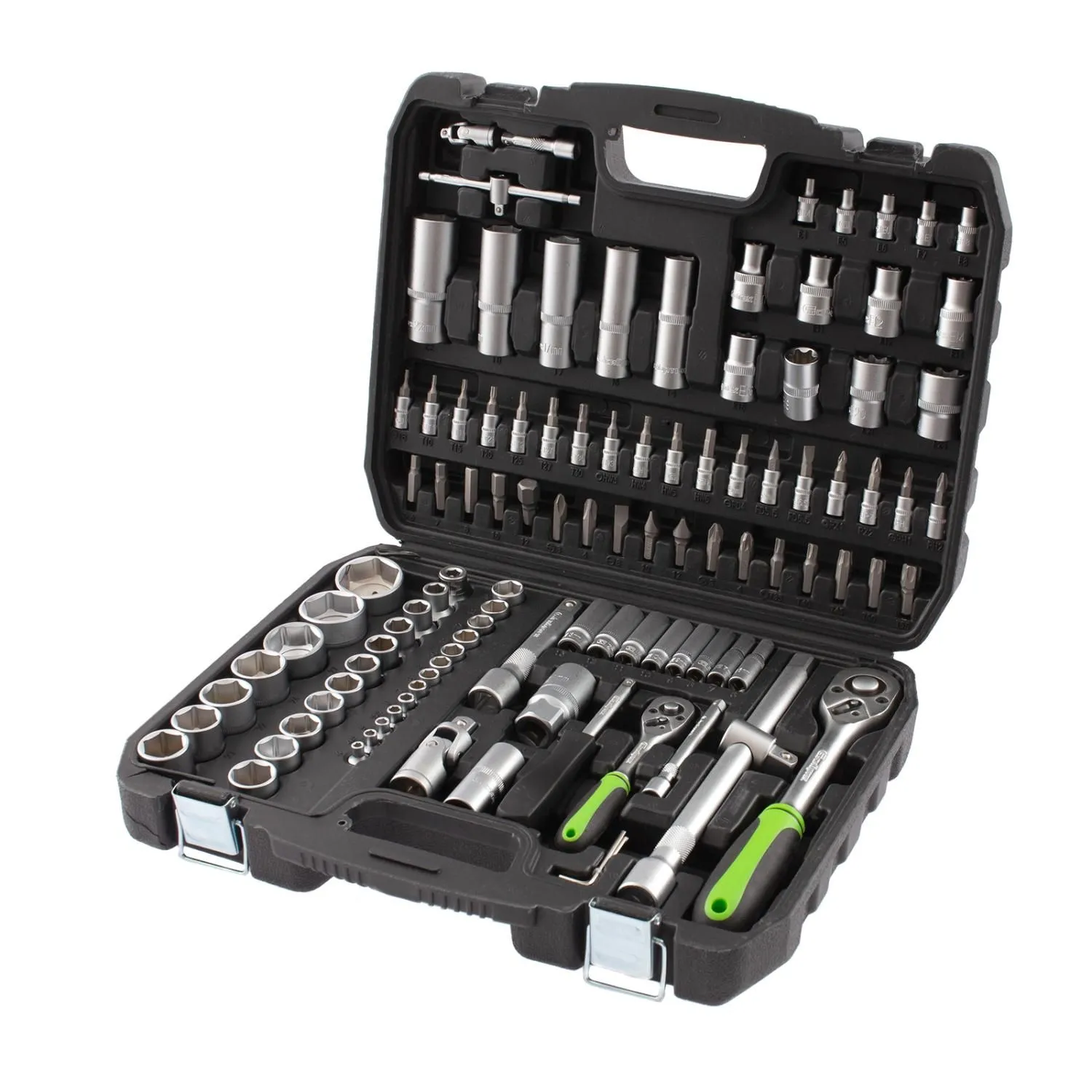 Набор инструмента, 1/2", 1/4", пластиковый кейс, 108 предметов Сибртех купить