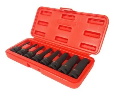 Набор бит-головок 1/2" HEX H5-19ммх78мм ударных 8 предметов в кейсе JTC
