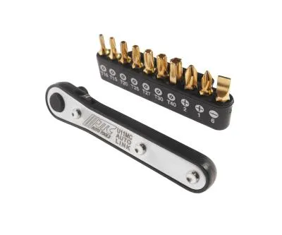 Набор бит 1/4" SL6, PH1-2, TORX, Т10Н-Т40Н с ключом трещоткой 11 предметов JTC