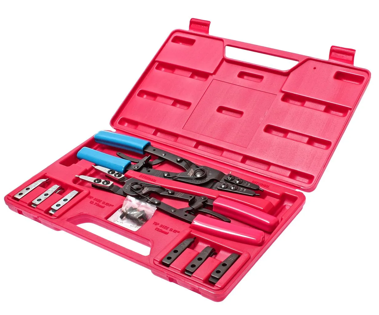 Набор щипцов для стопорных колец с наконечниками 12 предметов в кейсе JTC купить