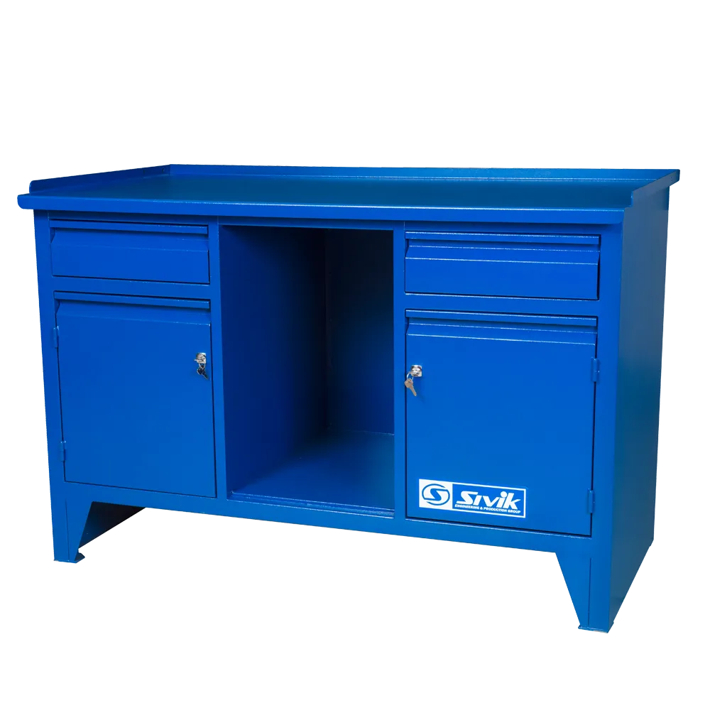 Верстак слесарный двухтумбовый с нишей КС-012 купить в COMPASS MARKET