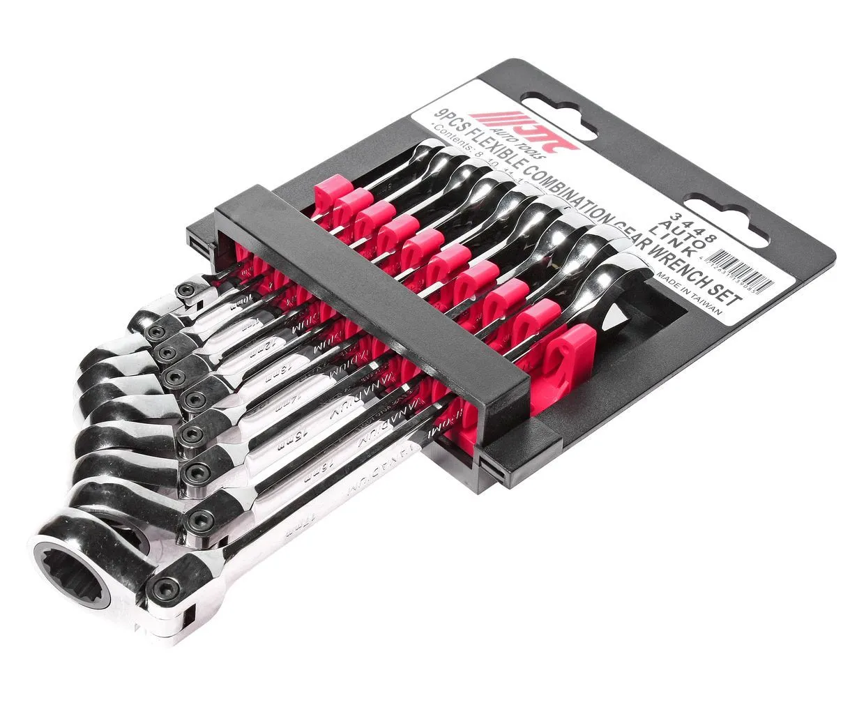 Набор ключей комбинированных 8-17мм трещоточных шарнирных 9 предметов на холдереJTC купить