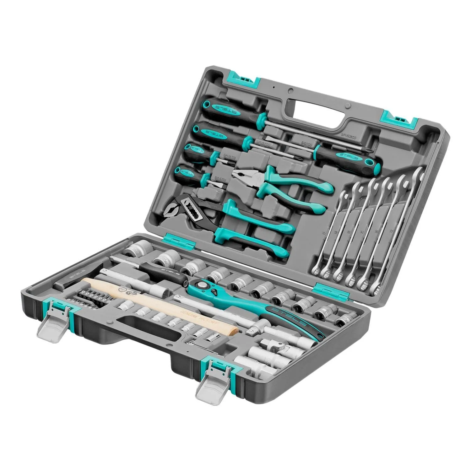 Набор инструментов, 1/2", Cr-V, S2, усиленный кейс, 58 предметов Stels купить