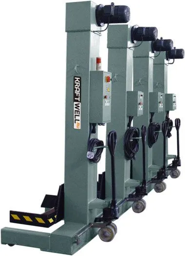 Электрогидравлический подъемник KraftWell KRW4M5.5 Колонны подкатные г/п 4х5,5 т. электромеханические